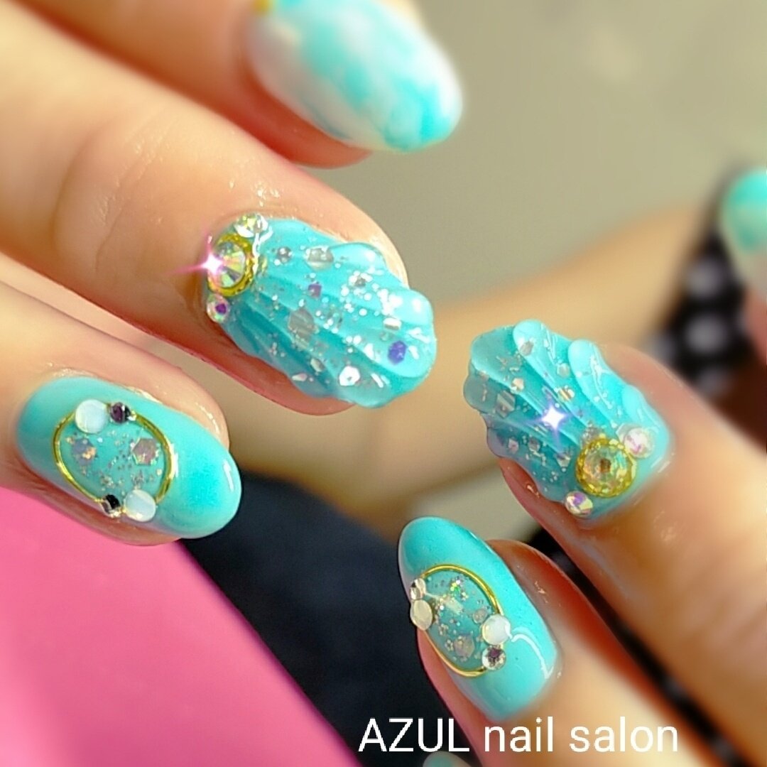 夏 海 リゾート パーティー ハンド Azul Nail 京成小岩のネイルデザイン No ネイルブック