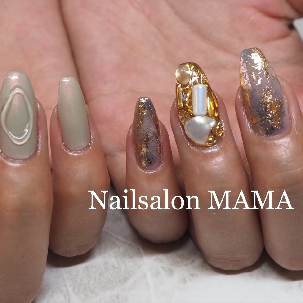 オールシーズン オフィス パーティー ハンド シンプル Nailsalon Mamaのネイルデザイン No ネイルブック