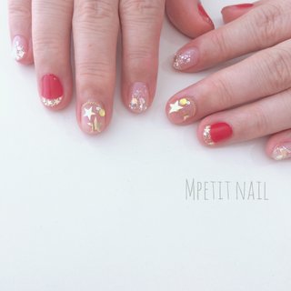 夏 チェーン 赤のネイルデザイン ネイルブック