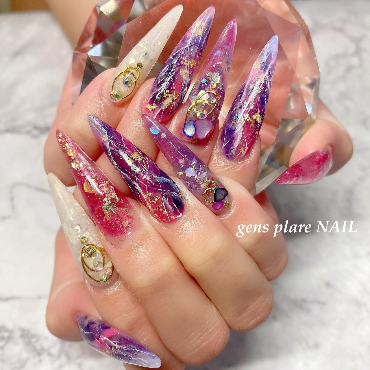 夏 海 リゾート ハンド ビジュー Gpnail Sayakaのネイルデザイン No ネイルブック