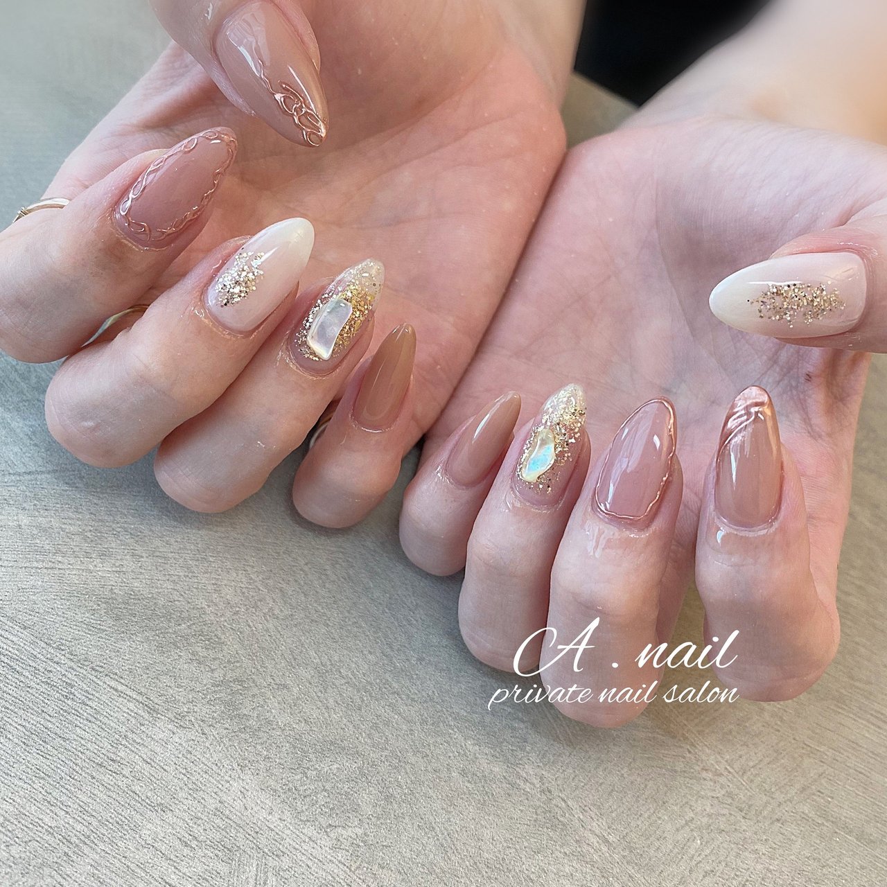 夏 秋 オールシーズン ハンド ホログラム A Nail Private Nailsalon のネイルデザイン No ネイルブック