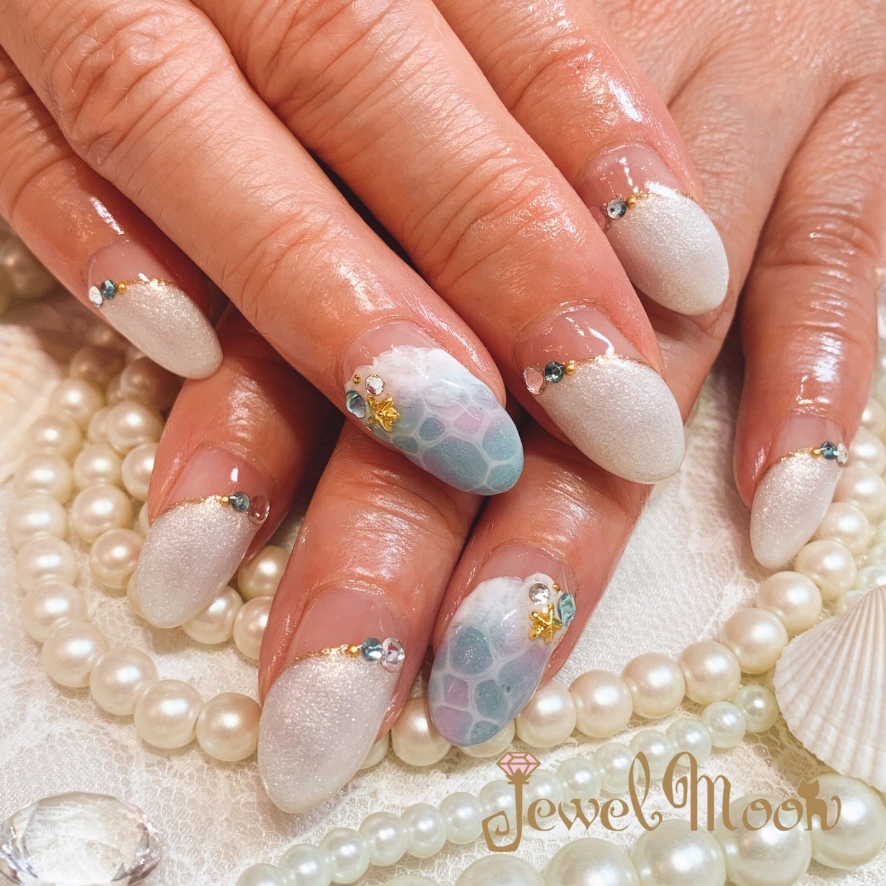 夏 海 リゾート デート ハンド Jewel By Lipsのネイルデザイン No ネイルブック