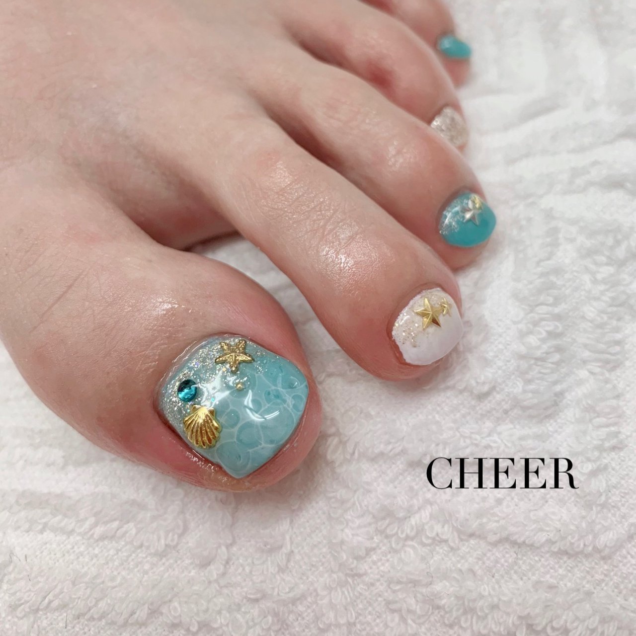 夏 旅行 海 リゾート フット Cheer ちあのネイルデザイン No ネイルブック
