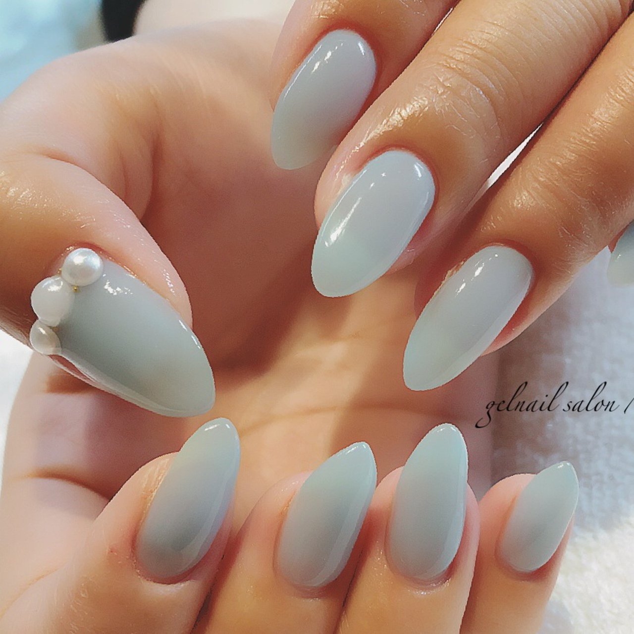 夏 梅雨 ハンド シンプル パール Aiのネイルデザイン No ネイルブック