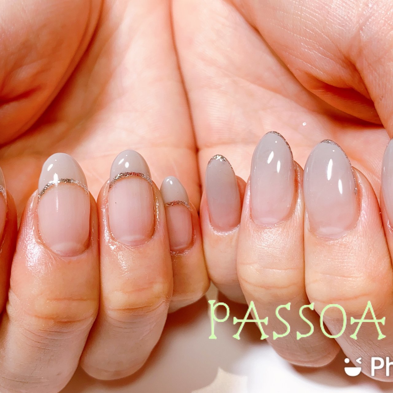 オールシーズン ハンド フレンチ グラデーション ミディアム Passoa Nailのネイルデザイン No ネイルブック