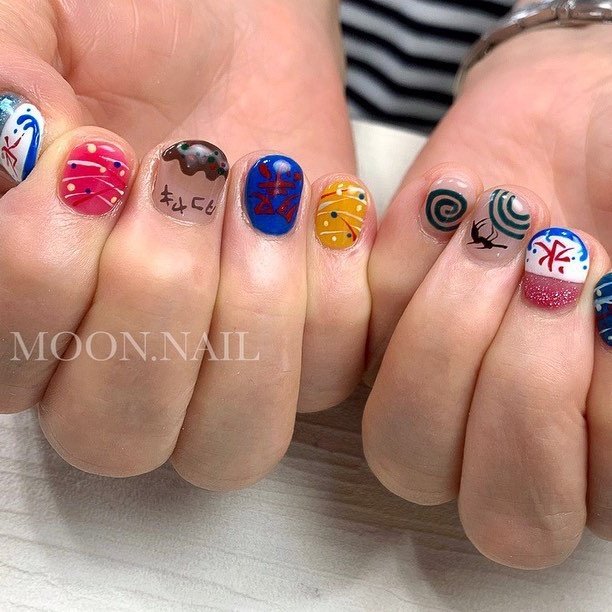 夏 海 ハンド ラメ ワンカラー Moon Nailのネイルデザイン No ネイルブック