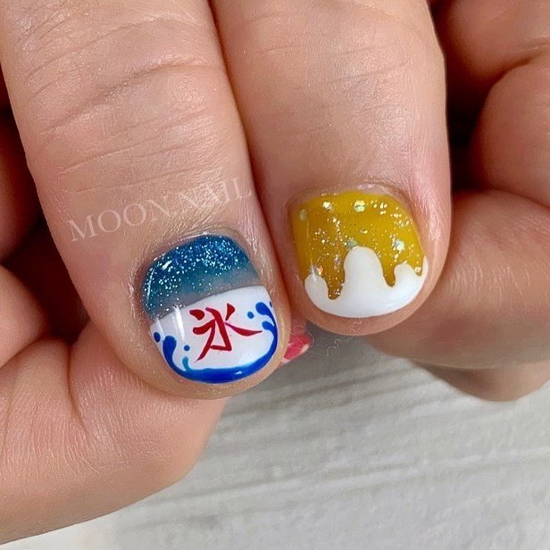 夏 海 ハンド ラメ ワンカラー Moon Nailのネイルデザイン No ネイルブック