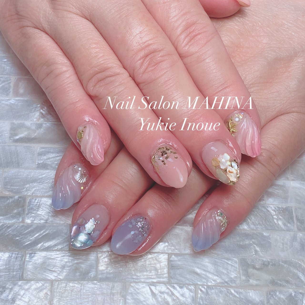 夏 海 リゾート 浴衣 ホログラム Nailsalonmahinaのネイルデザイン No ネイルブック