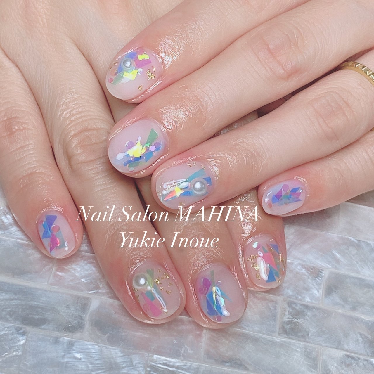 夏 海 リゾート 浴衣 ホイル Nailsalonmahinaのネイルデザイン No ネイルブック