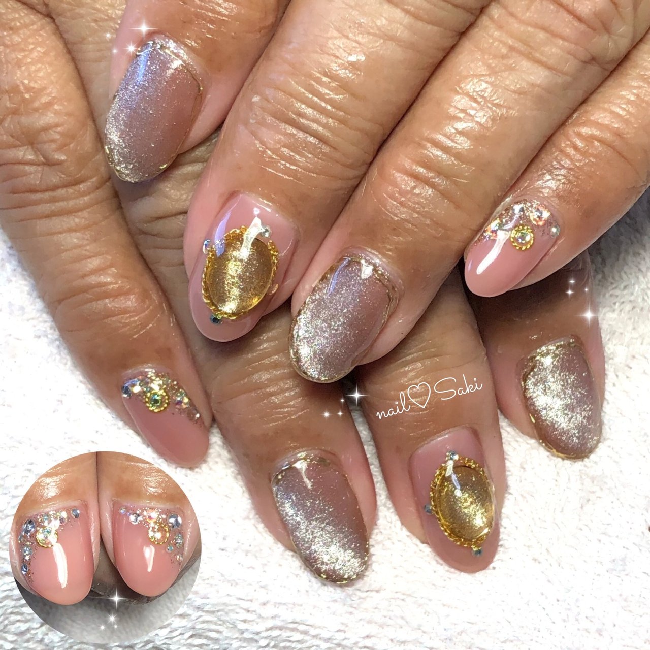 秋 オールシーズン ハンド ラメ シースルー Nail Sakiのネイルデザイン No ネイルブック