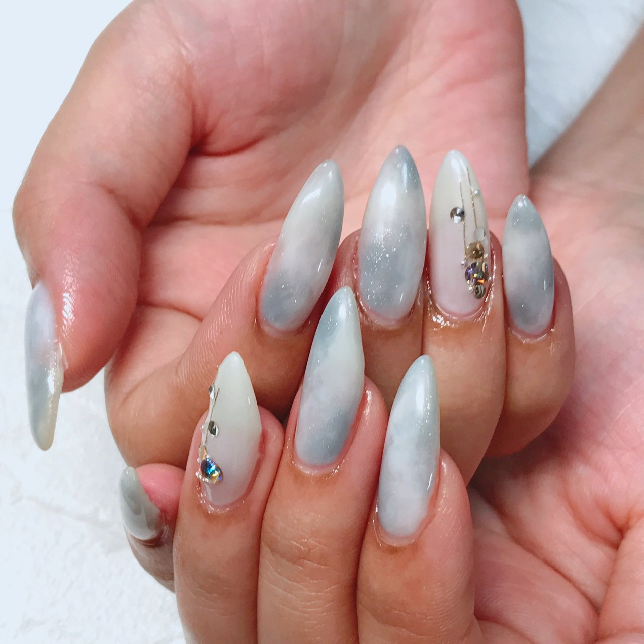 夏 オールシーズン ハンド シンプル ビジュー Nori0906のネイルデザイン No ネイルブック