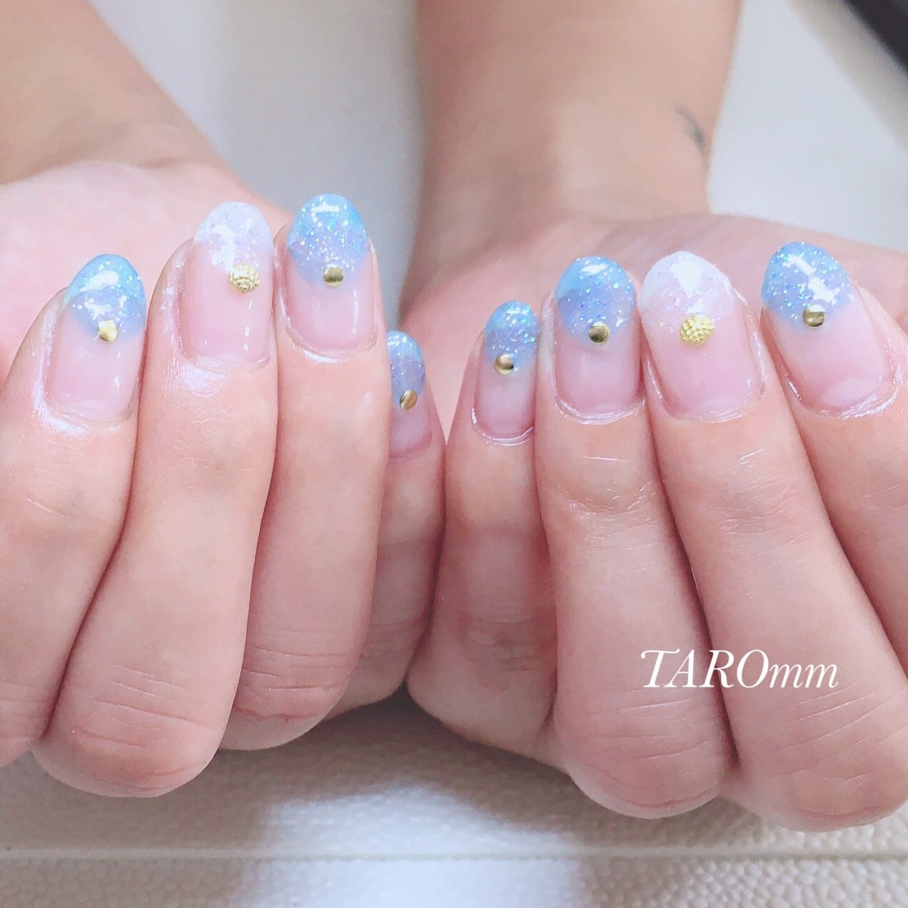 夏 ハンド シンプル ホワイト ブルー Taro Nailのネイルデザイン No ネイルブック