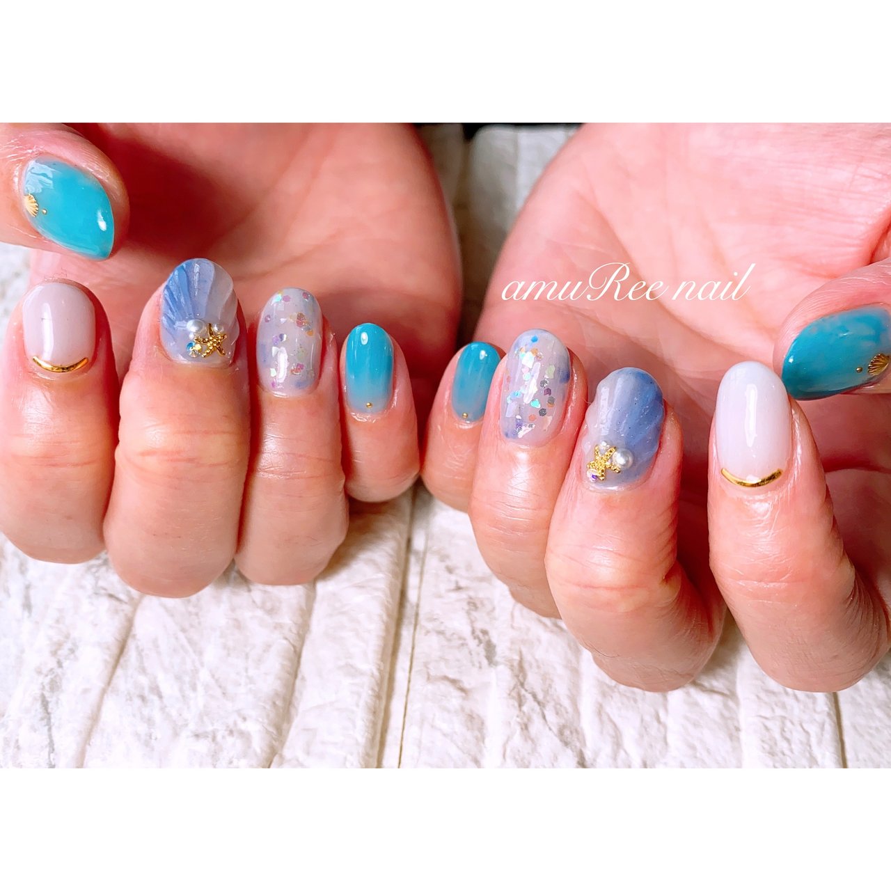 春 夏 秋 オールシーズン ハンド Amuree Nailのネイルデザイン No ネイルブック