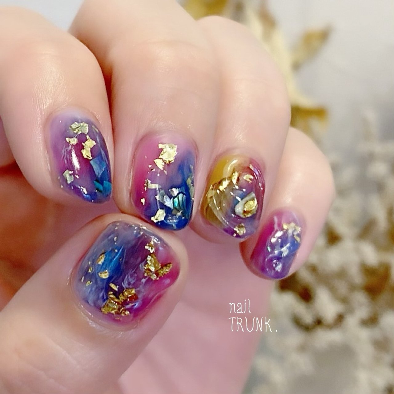 夏 ハンド ニュアンス マーブル ピンク Nail Trunkのネイルデザイン No ネイルブック