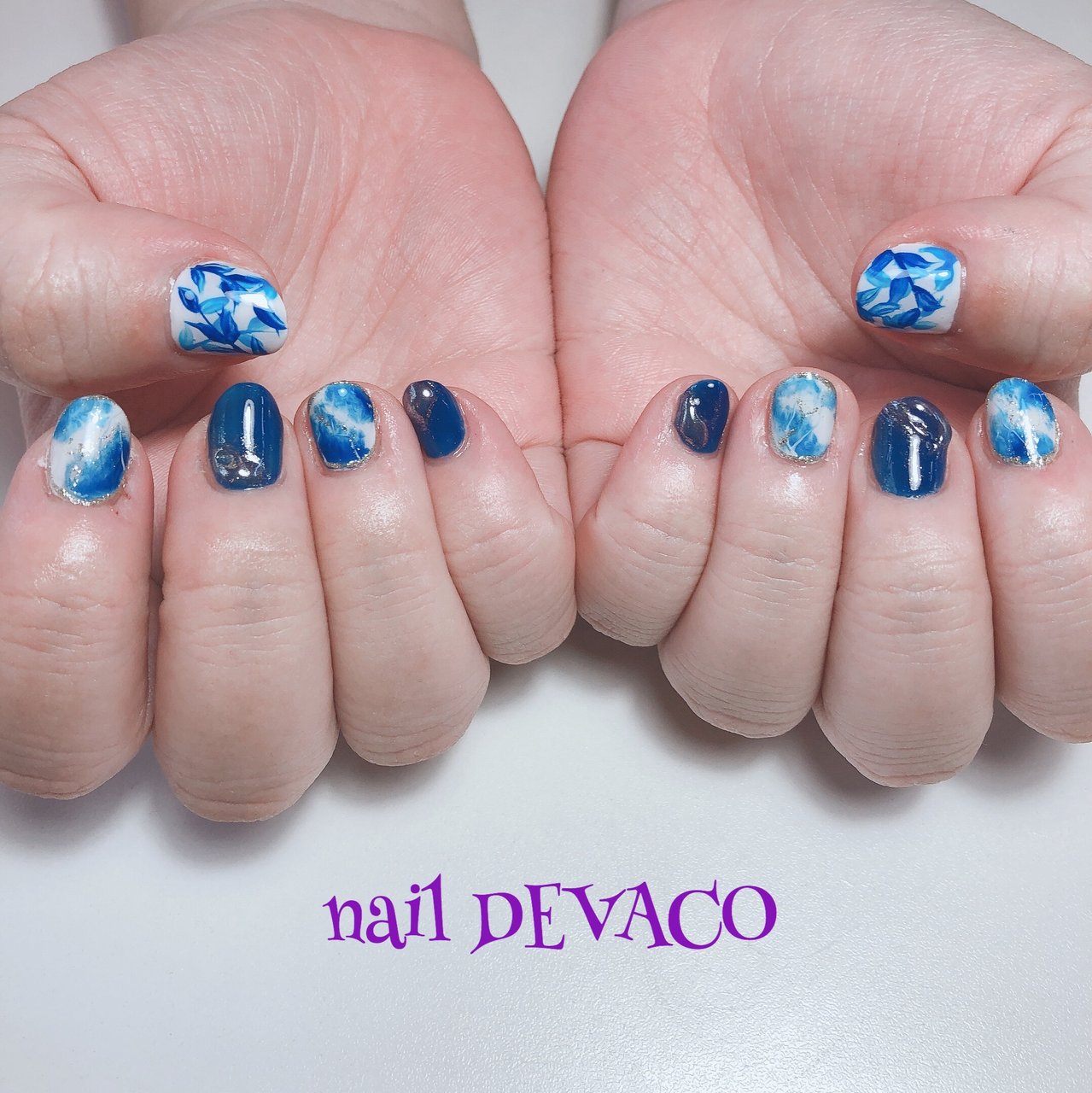 夏 ハンド ラメ ニュアンス マーブル 999naildevacoのネイルデザイン No ネイルブック