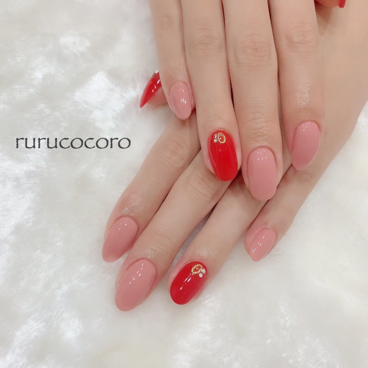 オールシーズン ハンド ワンカラー ピンク レッド Rurucocoroのネイルデザイン No ネイルブック