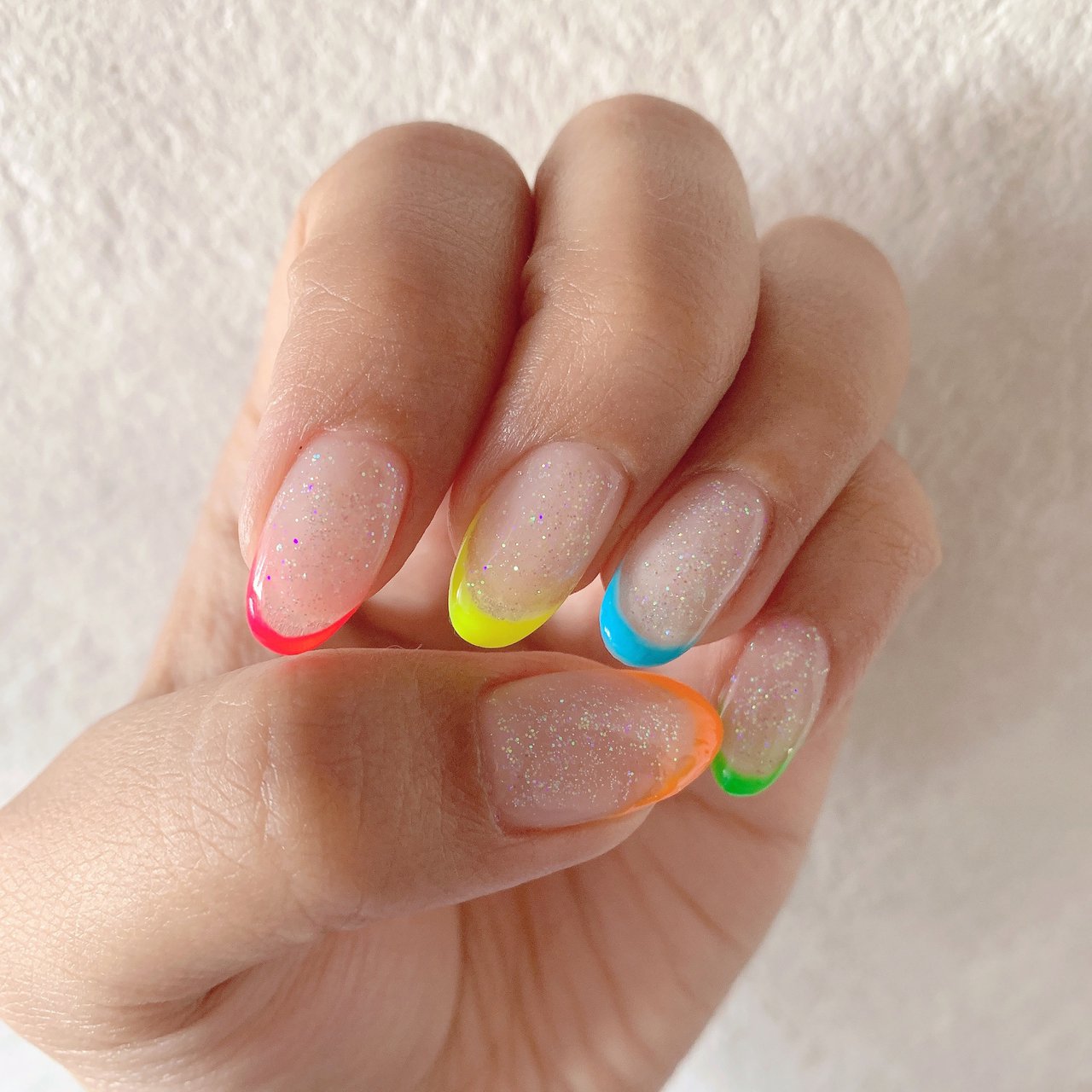 夏 海 ハンド フレンチ ラメ R のネイルデザイン No ネイルブック