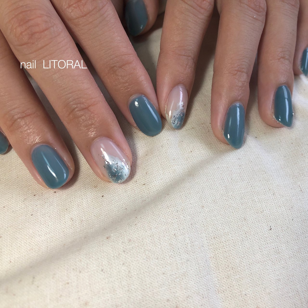 ハンド ワンカラー ニュアンス ミディアム ホワイト Nail Litoralのネイルデザイン No ネイルブック