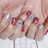 ホログラム シルバー 埋め尽くしのネイルデザイン ネイルブック