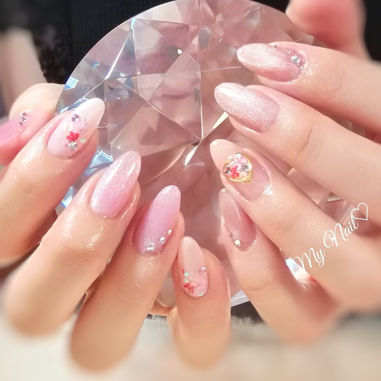 ハンド フラワー 押し花 ギャラクシー ホワイト Kaoriのネイルデザイン No ネイルブック