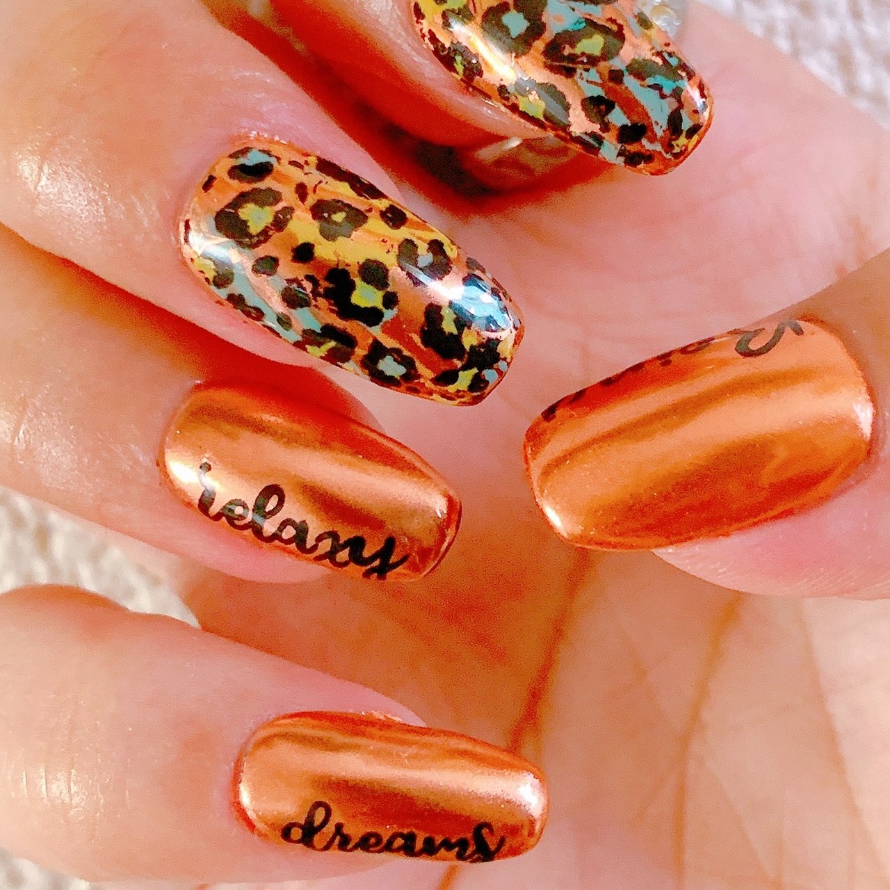 夏 ハンド ワンカラー アニマル柄 ホイル Yaiyan セルフネイル記録 のネイルデザイン No ネイルブック