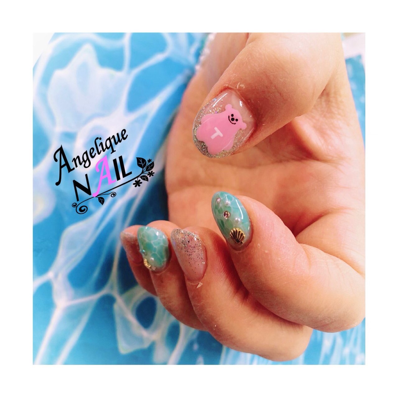 ライブ ハンド イニシャル 痛ネイル ジェルネイル Angelique Nailのネイルデザイン No ネイルブック