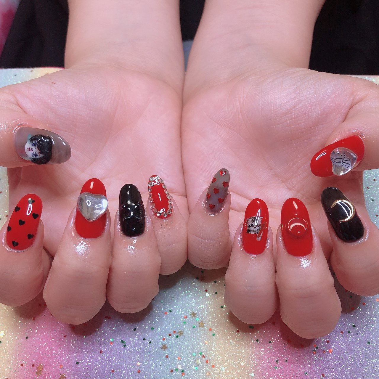 オールシーズン ライブ 女子会 ハンド ハート Bambi Bambiのネイルデザイン No ネイルブック