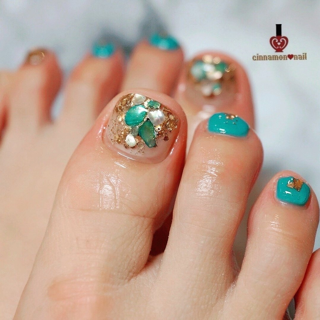 夏 オールシーズン 海 リゾート フット Cinnamon Nail Maikoのネイルデザイン No ネイルブック