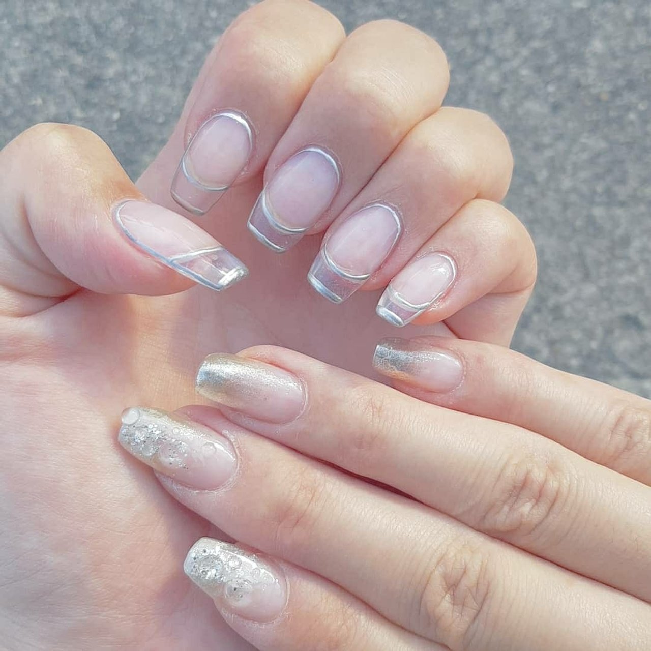 夏 ハンド ニュアンス ミディアム クリア Lulu Nail Nagoyaのネイルデザイン No ネイルブック