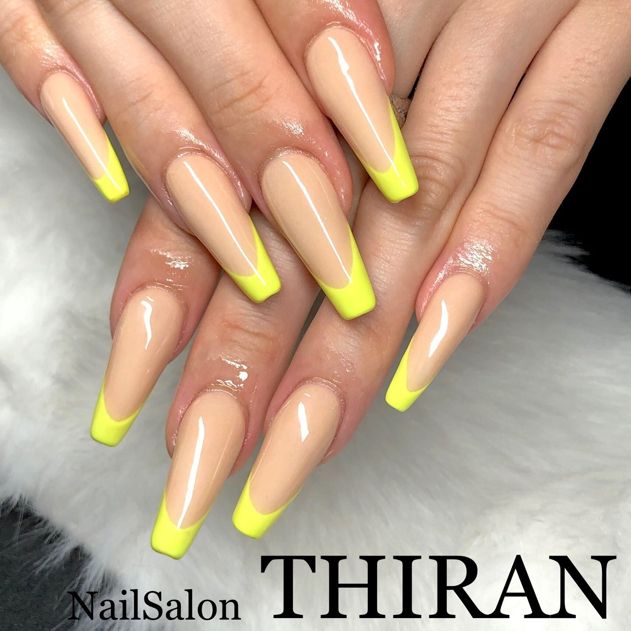 オールシーズン ハンド シンプル フレンチ ロング Nailsalon Thiranのネイルデザイン No 5582351 ネイルブック