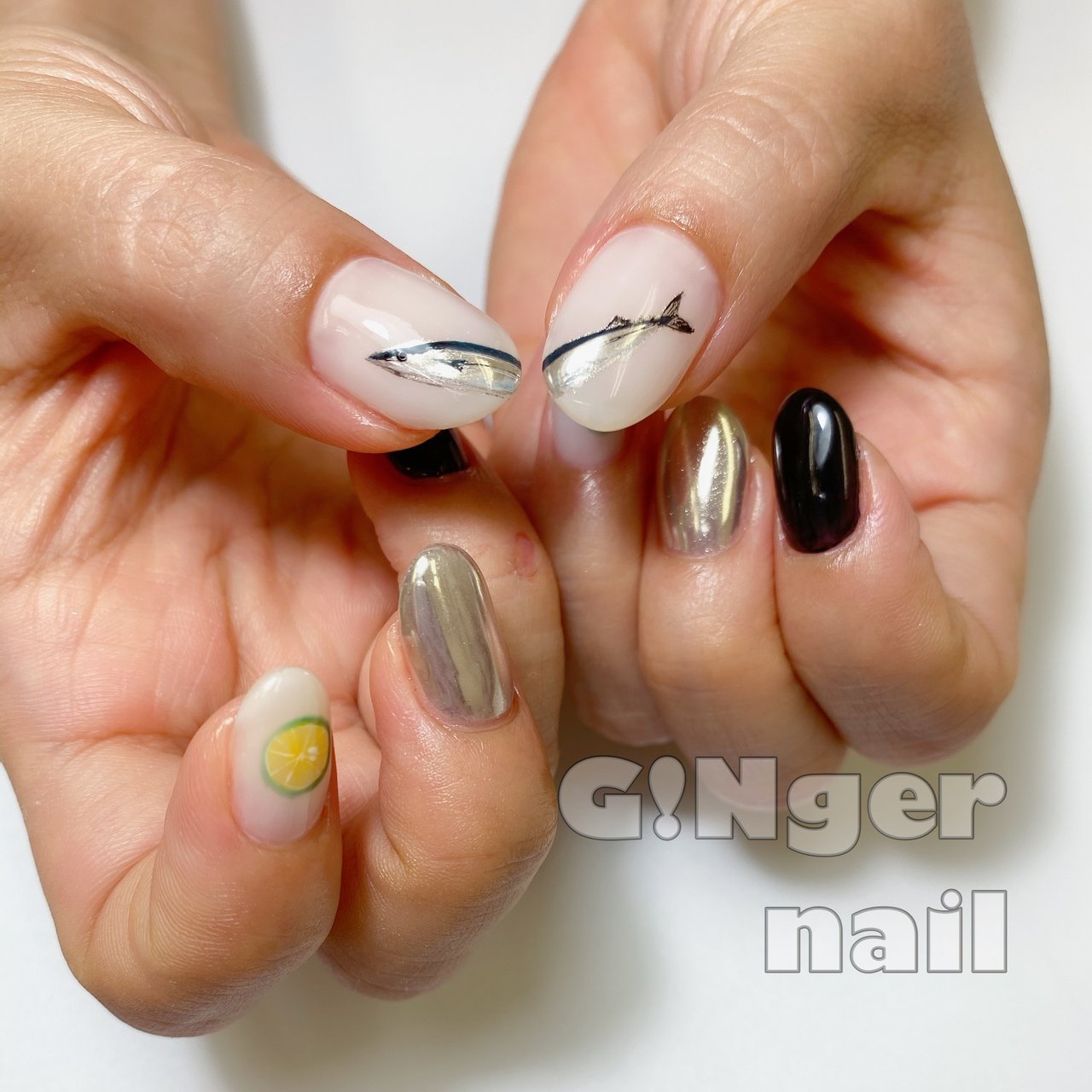 秋 浴衣 パーティー 女子会 ハンド Ginger Nail 代々木 ジンジャーネイルのネイルデザイン No ネイルブック