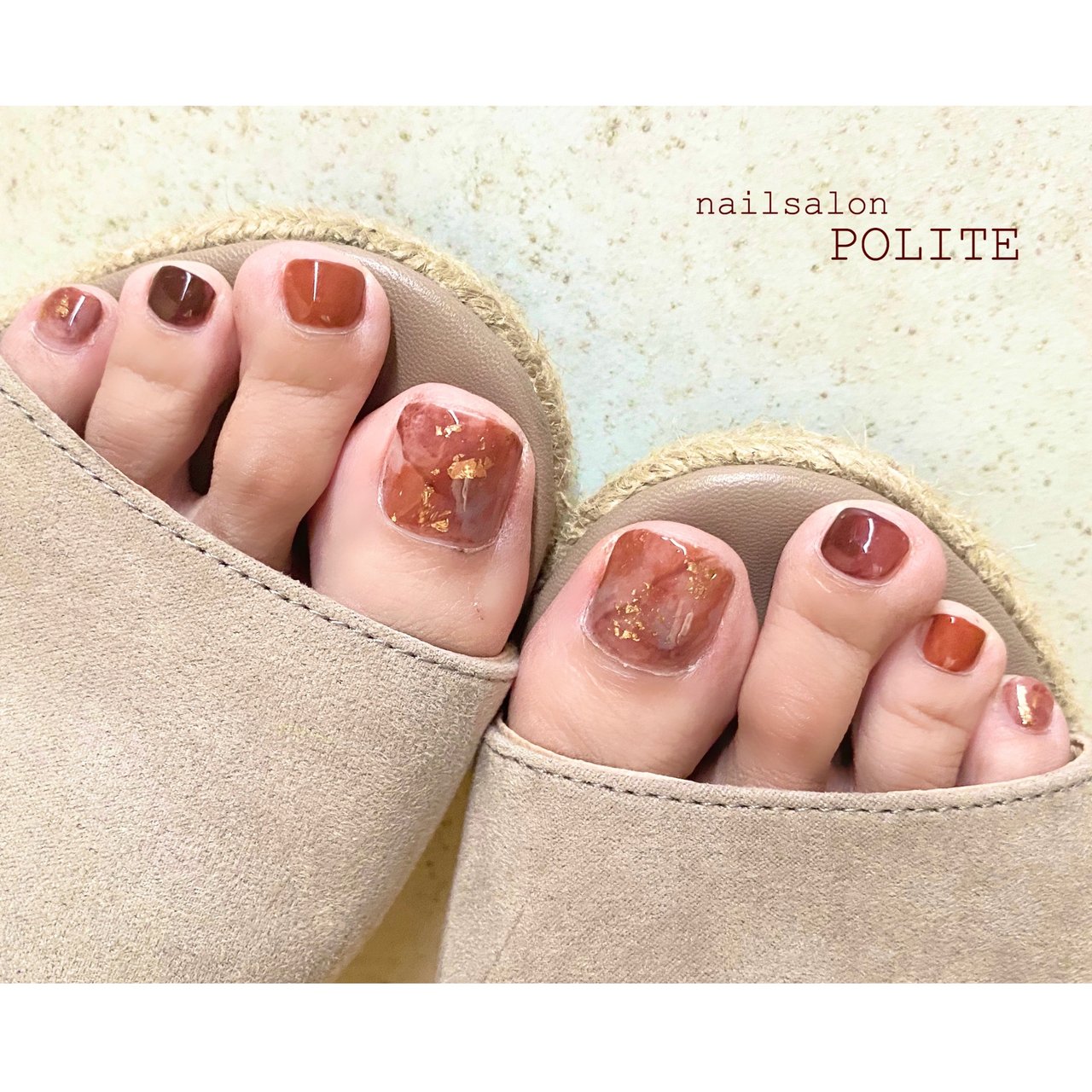 夏 秋 冬 フット タイダイ Nailsalon Politeのネイルデザイン No ネイルブック