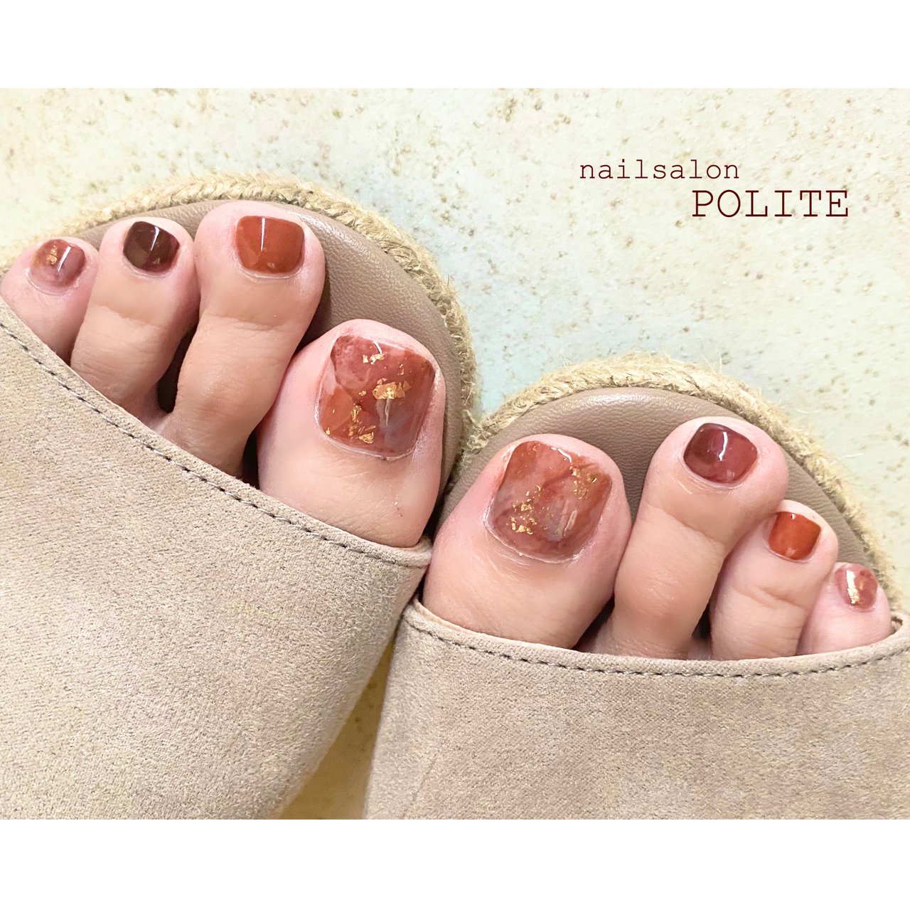 夏 秋 冬 フット タイダイ Nailsalon Politeのネイルデザイン No ネイルブック