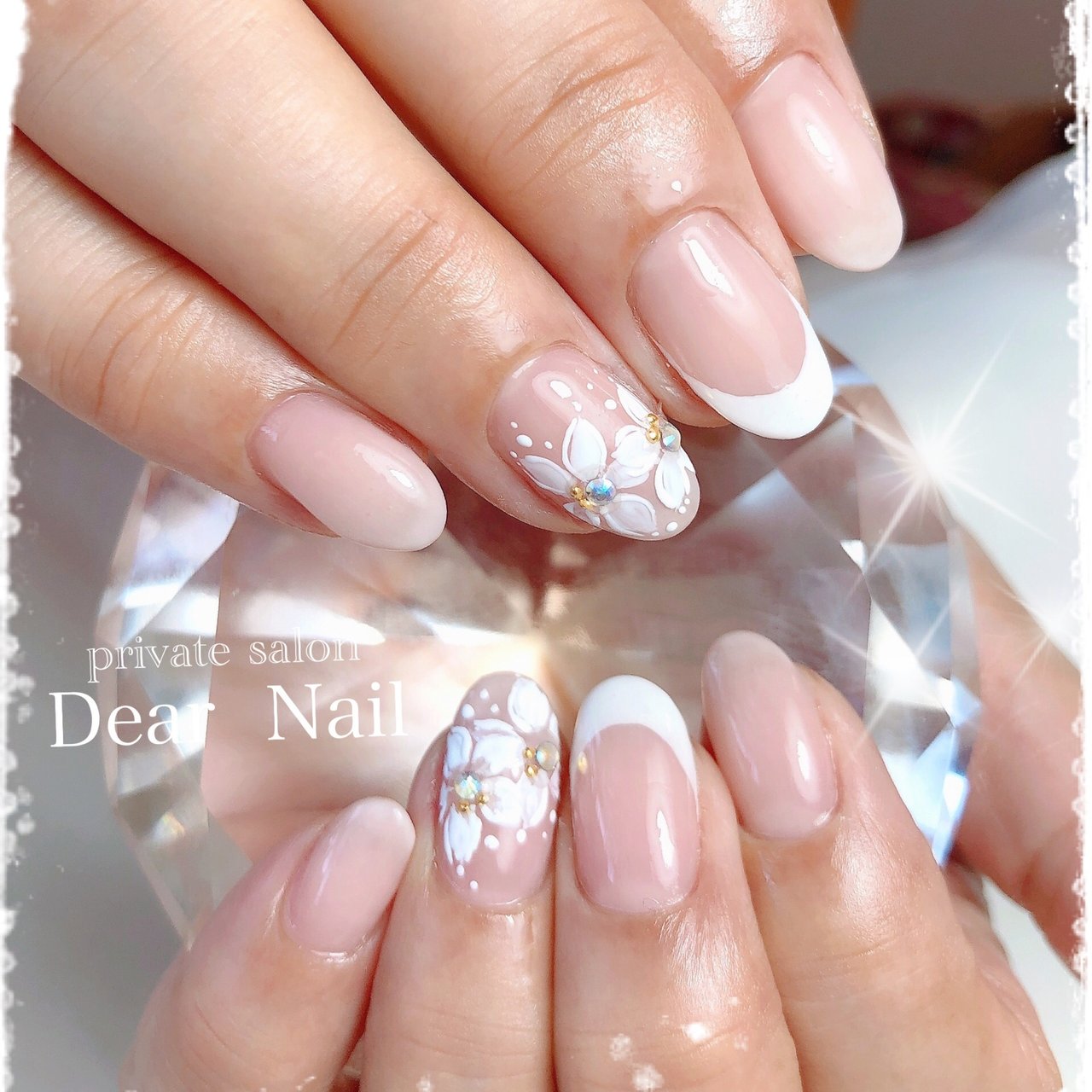 オールシーズン ブライダル パーティー ハンド フレンチ Dearnail39のネイルデザイン No ネイルブック