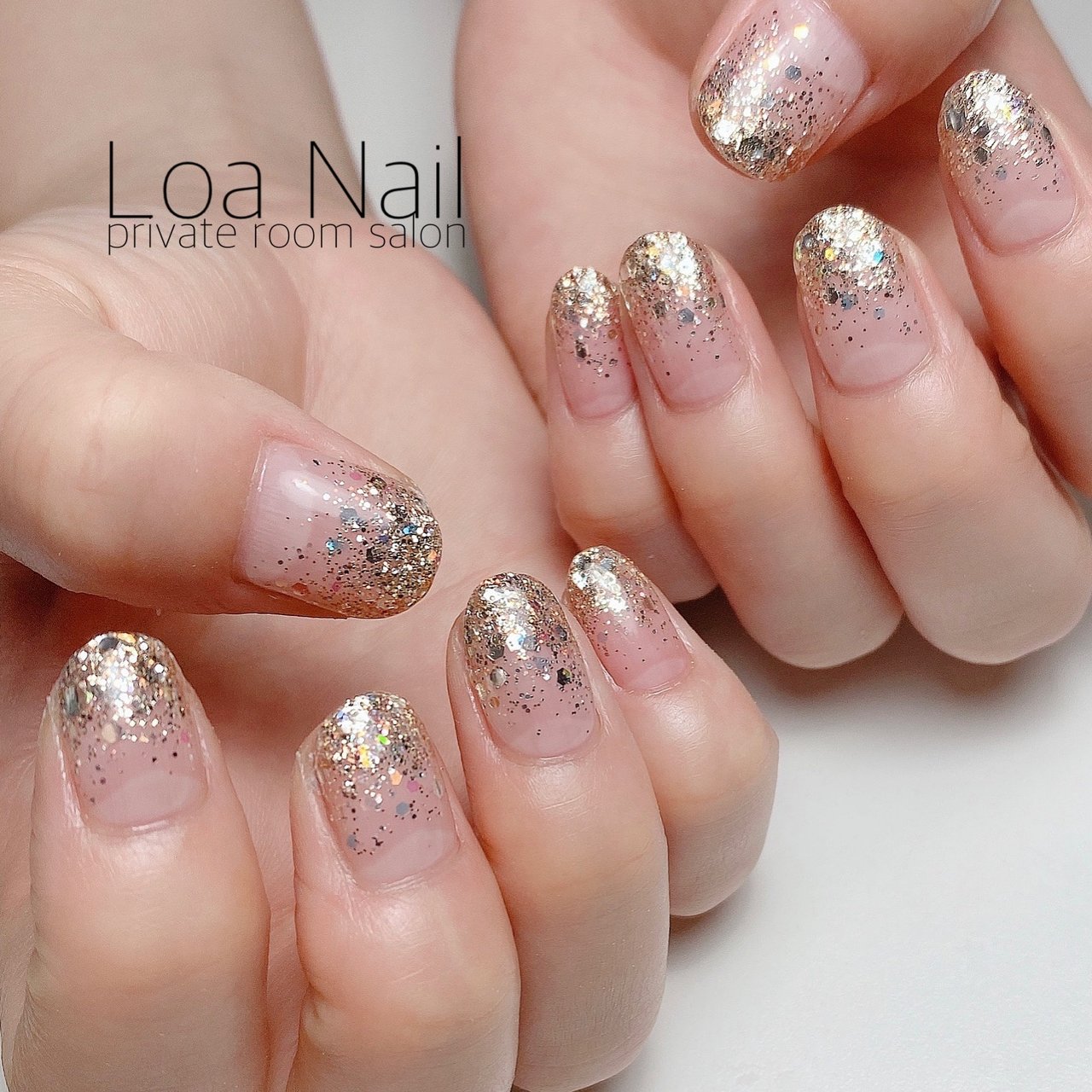 夏 シンプル グラデーション ラメ ゴールド Loa Nailのネイルデザイン No ネイルブック