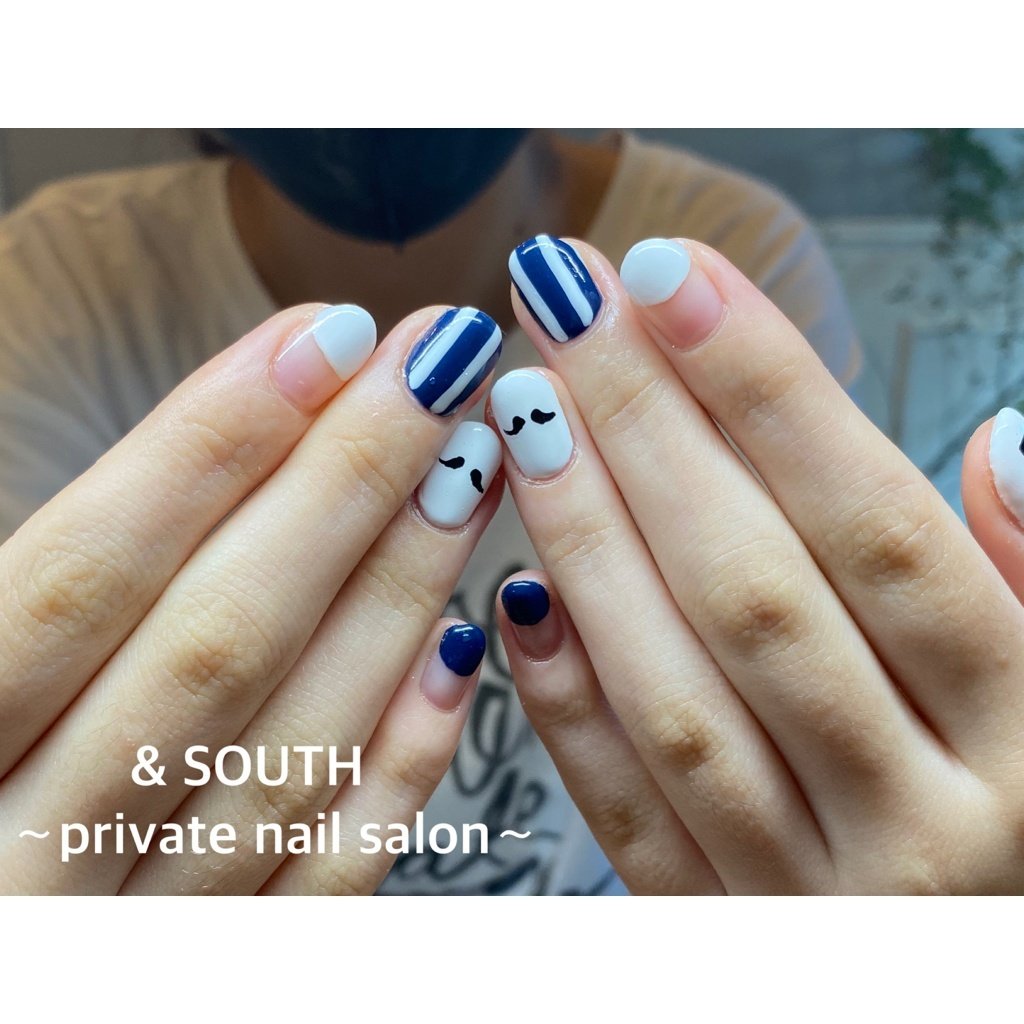 オールシーズン ライブ 女子会 ハンド 変形フレンチ South Private Nail Salon のネイル デザイン No ネイルブック