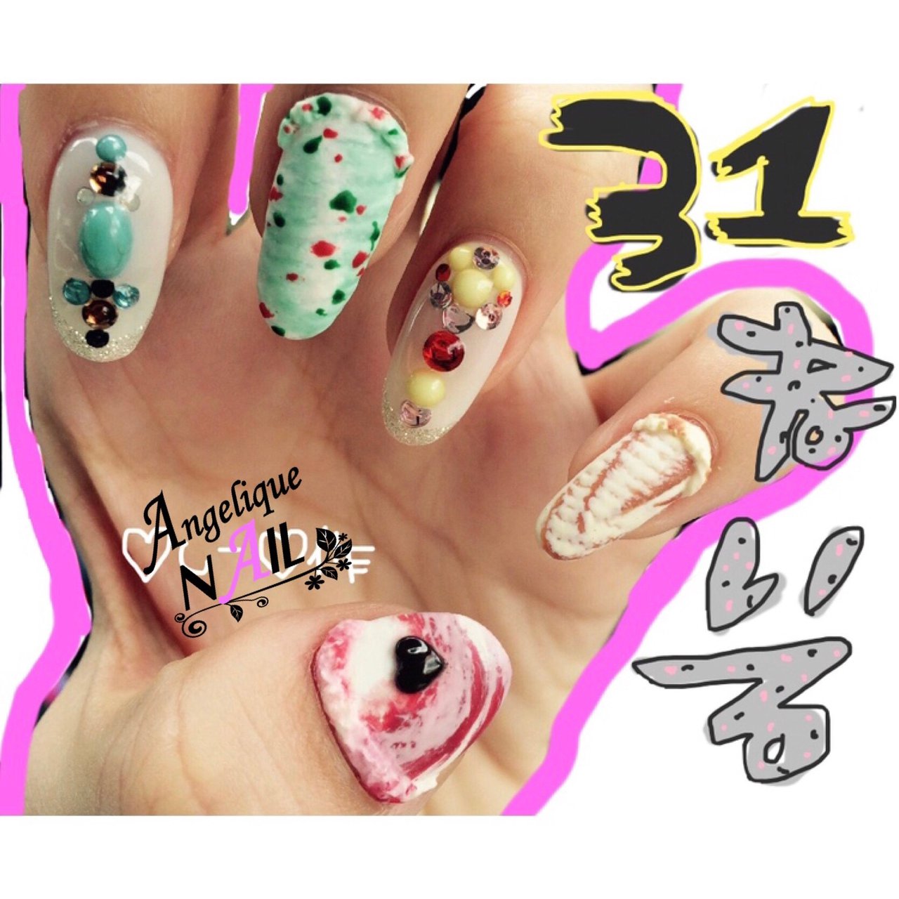 夏 リゾート 女子会 ハンド 痛ネイル Angelique Nailのネイルデザイン No ネイルブック