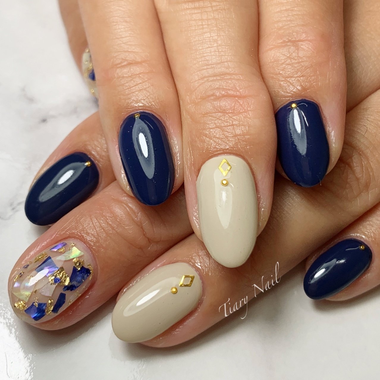 夏 秋 オフィス 女子会 シンプル Tiarynail ティアリーネイルのネイルデザイン No ネイルブック