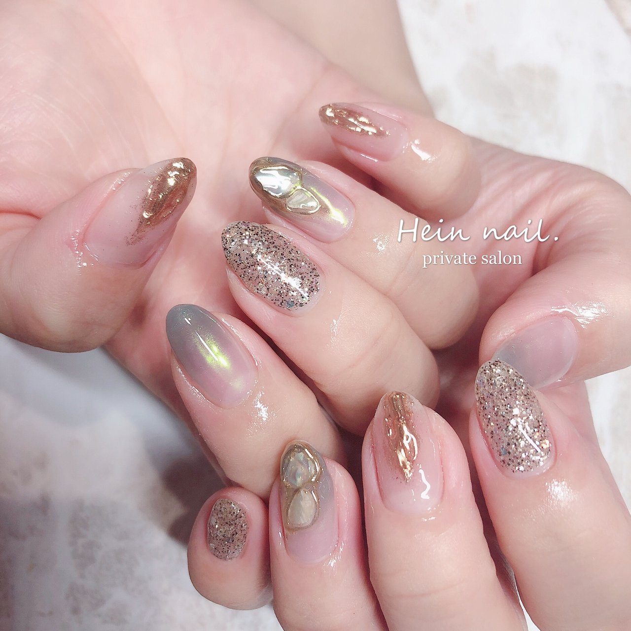 ブラウン グレー ゴールド Hein Nail のネイルデザイン No ネイルブック