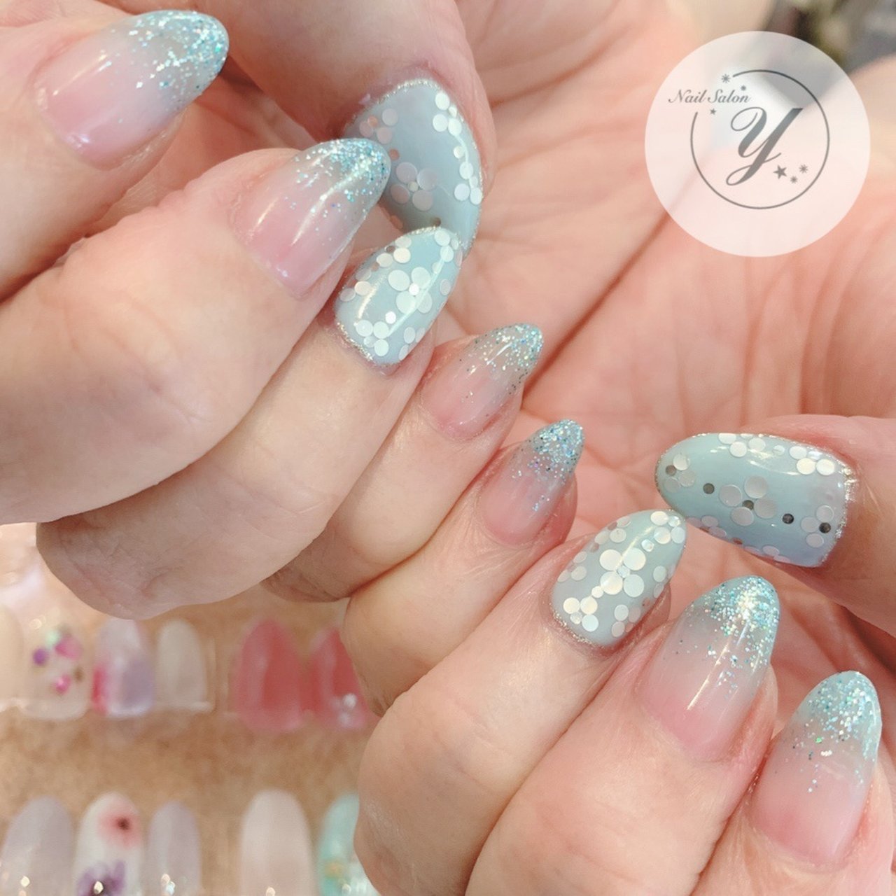 夏 ハンド グラデーション ホログラム フラワー Yukoonailのネイルデザイン No ネイルブック