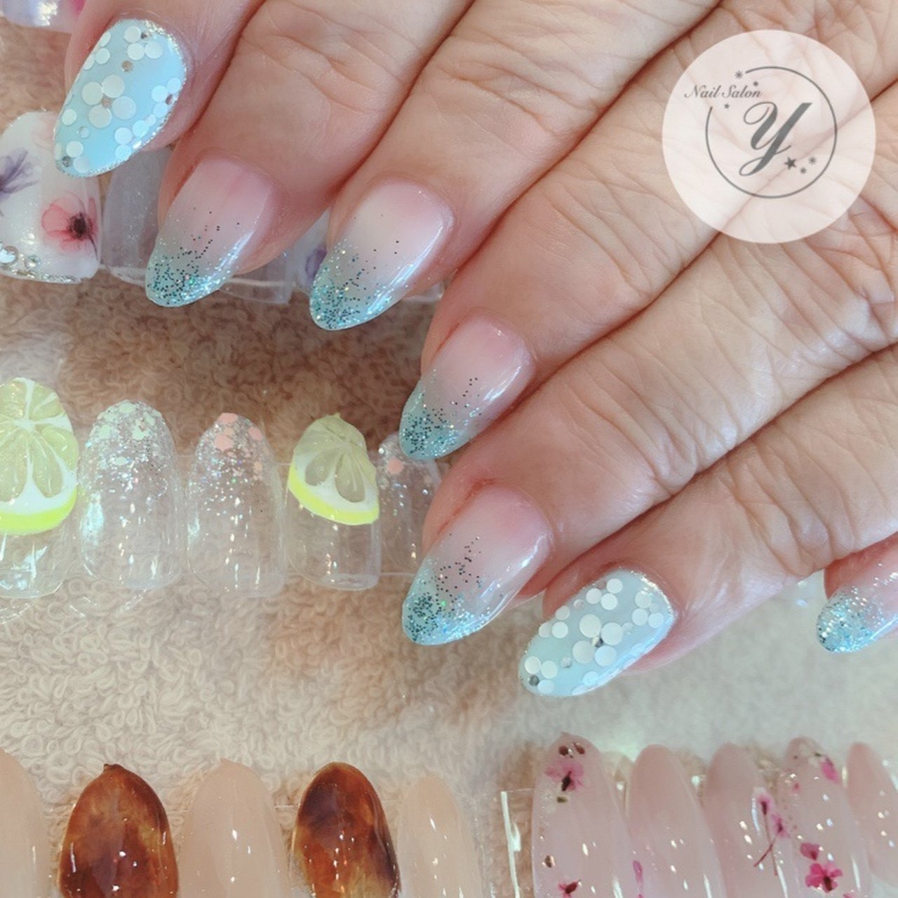 夏 ハンド グラデーション ホログラム フラワー Yukoonailのネイルデザイン No ネイルブック