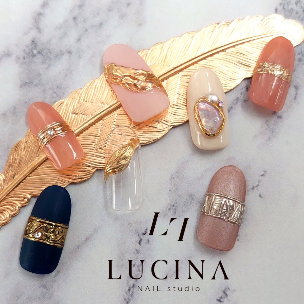 夏 秋 ハンド ニュアンス ミラー Nailstudio Lucinaのネイルデザイン No ネイルブック