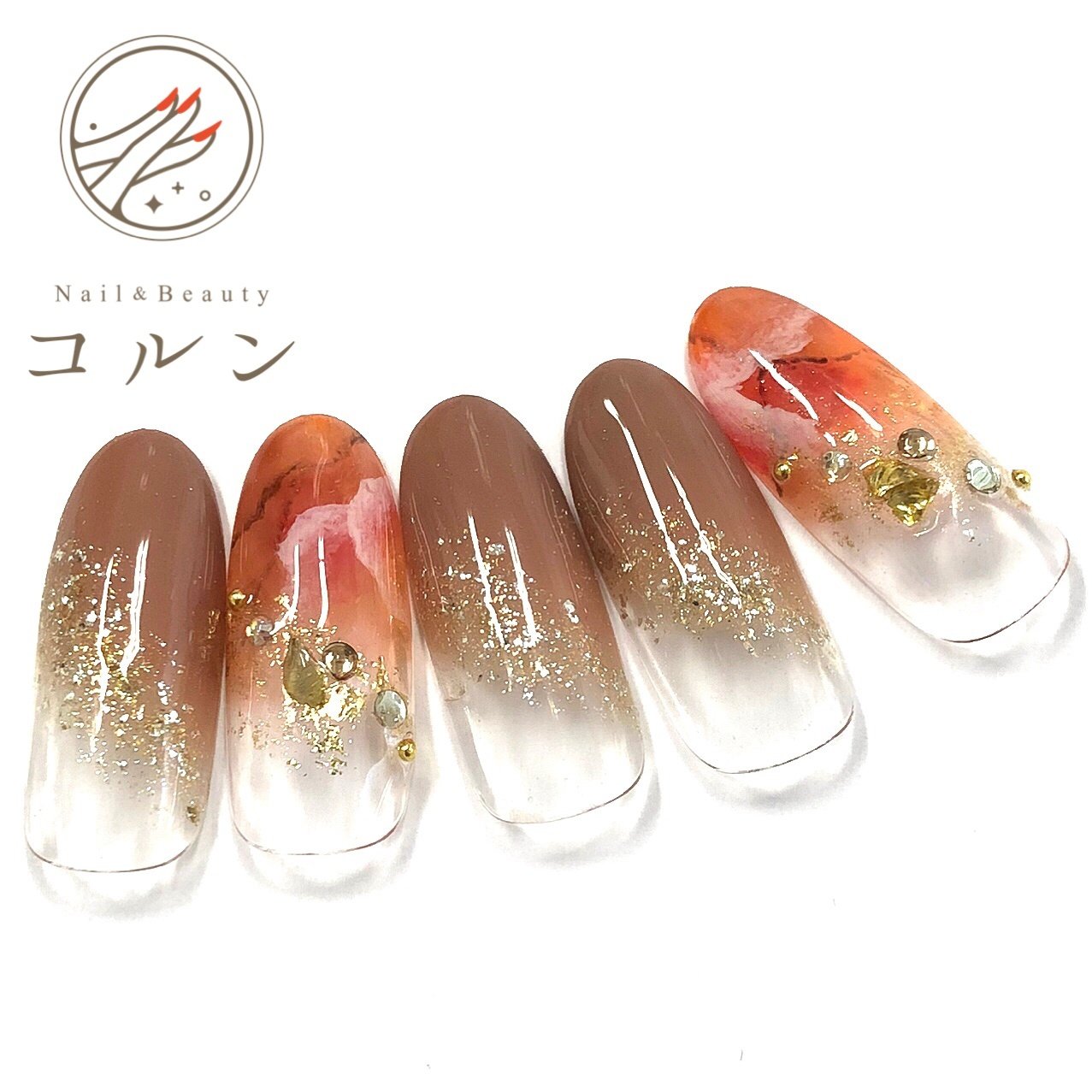 夏 秋 ハンド 大理石 ミディアム パラジェル取扱店 Nail Beauty コルン赤坂 溜池山王のネイルデザイン No ネイル ブック