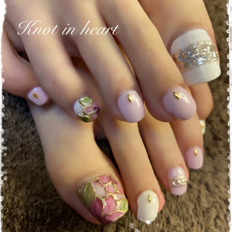 夏 オールシーズン フット Knot In Heartのネイルデザイン No 558 ネイルブック