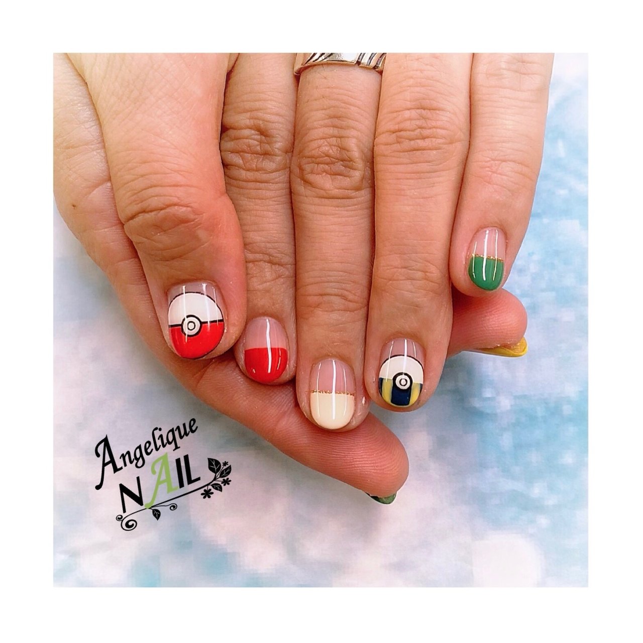 ハンド フレンチ 変形フレンチ 痛ネイル キャラクター Angelique Nailのネイルデザイン No ネイルブック