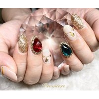 雪の結晶 ゴールドのネイルデザイン ネイルブック