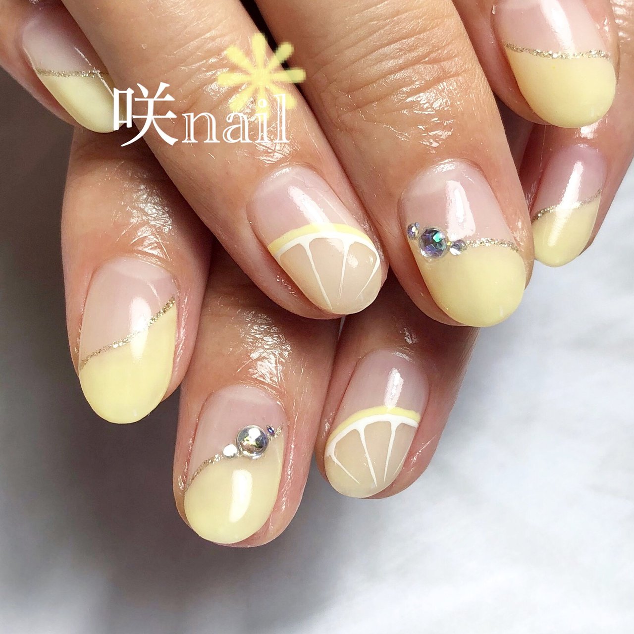 夏 オフィス デート 女子会 ハンド 咲nail サキネイル のネイルデザイン No ネイルブック