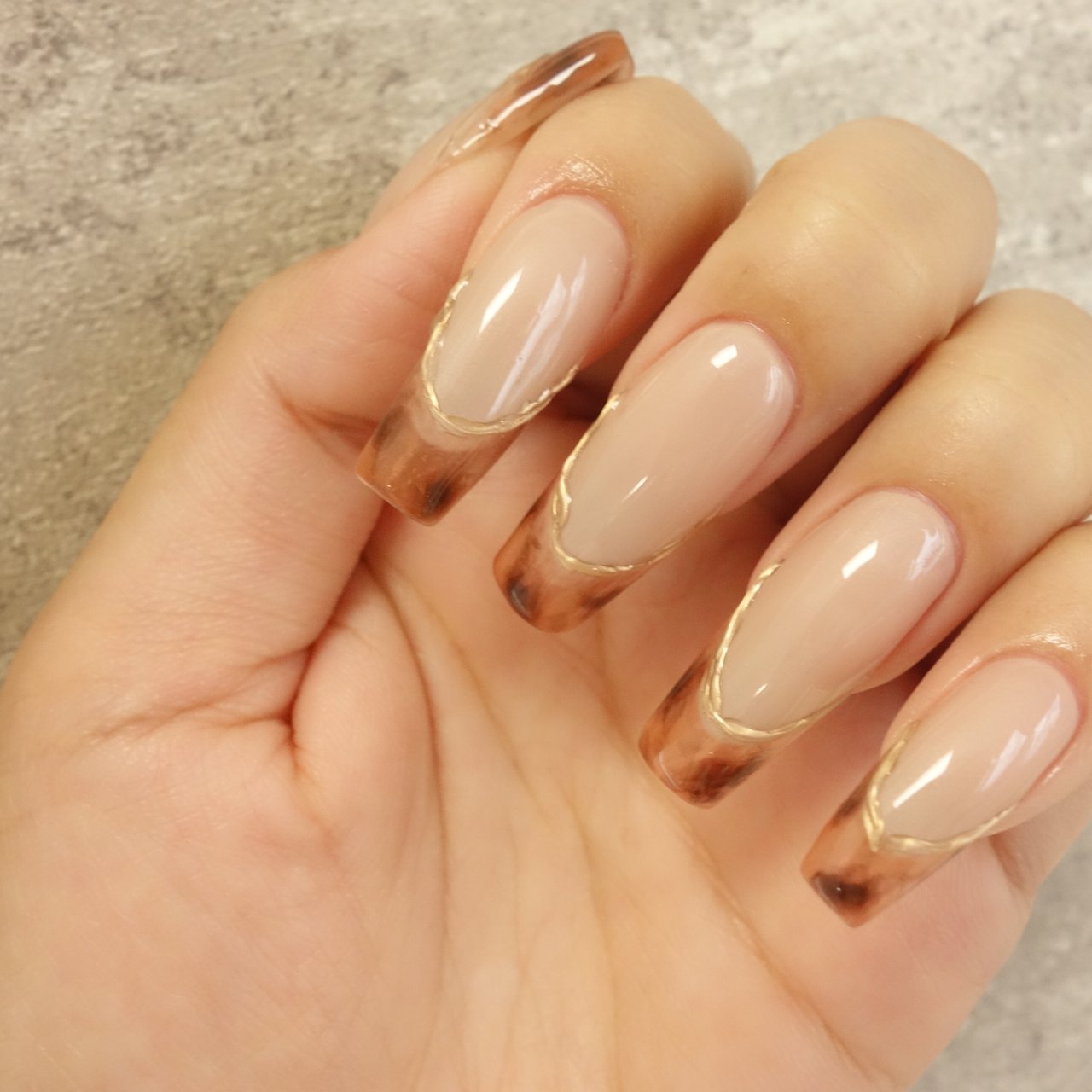 秋 冬 ハンド 変形フレンチ ニュアンス 秋田nailsalonbellefleur 加藤あさみ のネイルデザイン No ネイル ブック