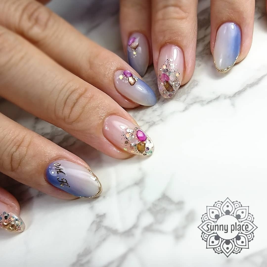 春 夏 海 ハンド グラデーション 入間市 Sunnyplace Nailのネイルデザイン No ネイルブック