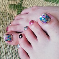 夏 ショート ネイルシールのネイルデザイン ネイルブック